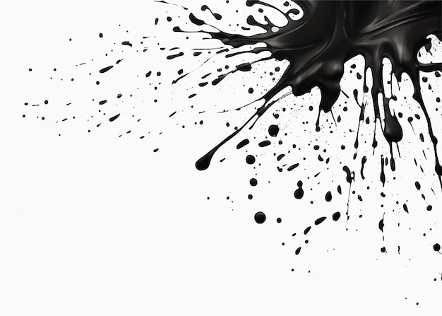 Vector ink splash background ink splash isolated on white background black drops grunge background