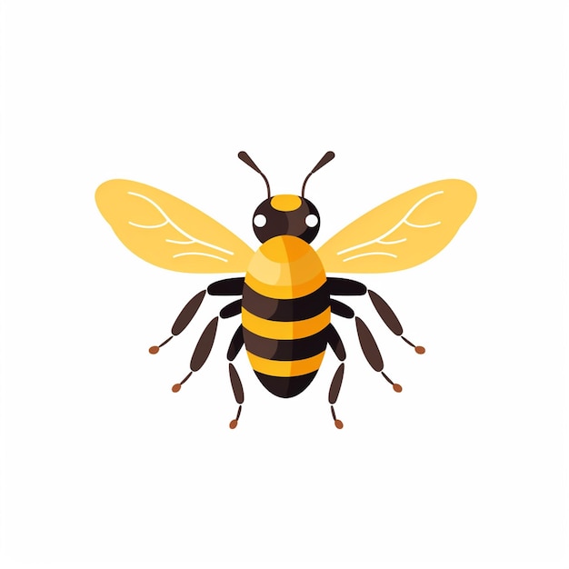 insect vector nature bee illustration honey isolated design background white animal yello