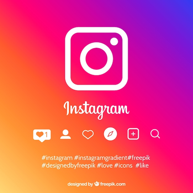 Vector instagram background in gradient colors