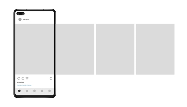 Instagram carousel interface with realistic phone