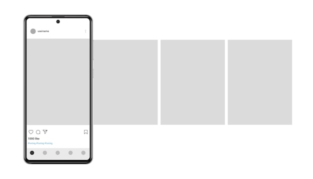 Instagram carousel interface with realistic phone