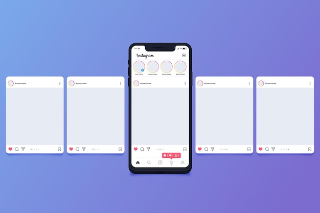 Vector instagram carousel interface