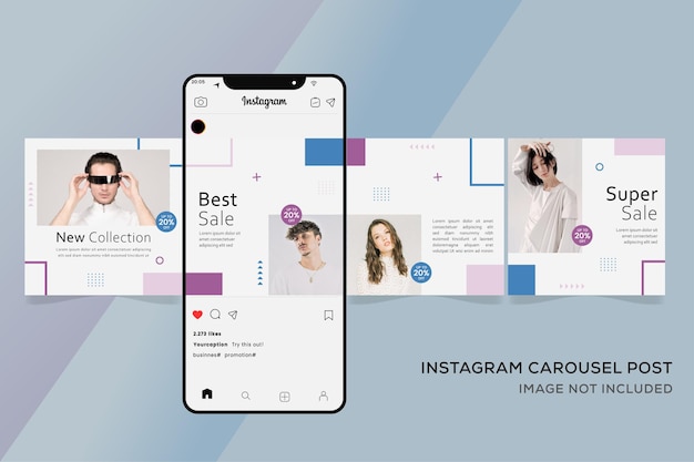 Instagram crousel templates banner for fashion sale premium