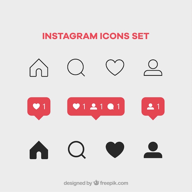 Vector instagram icons set