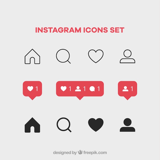 Instagram icons set