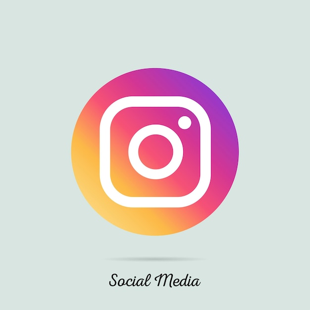 Vector instagram logo icon realistic social media logotype instagram button on white background