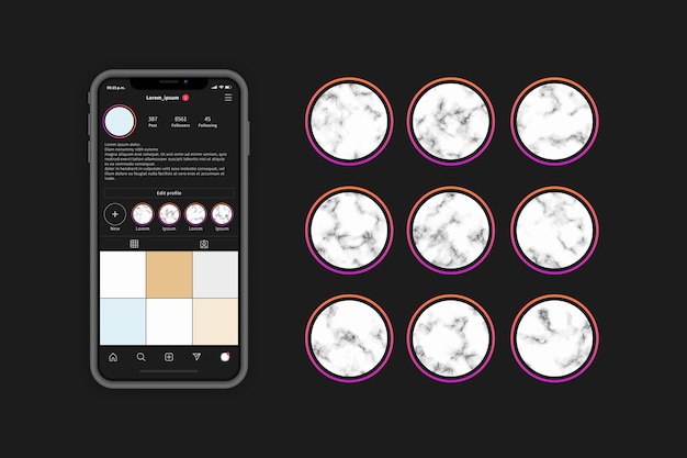 Instagram marble stories highlights