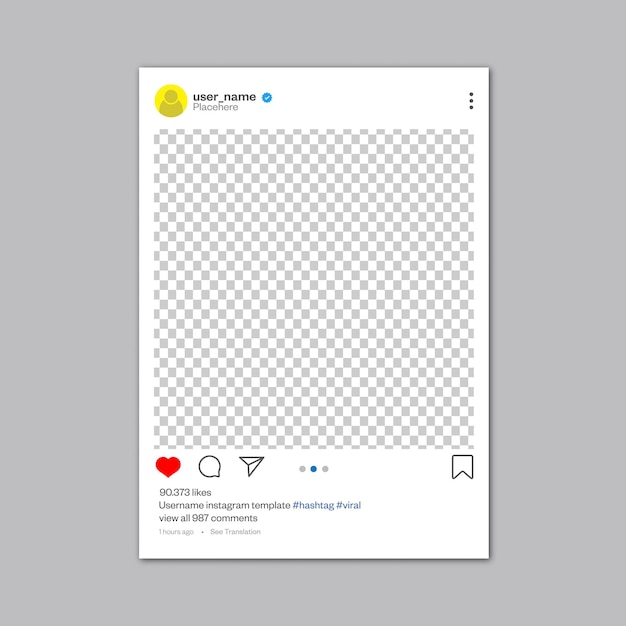 Vector instagram mockup post template