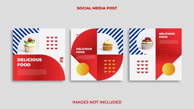 Vector instagram post design food