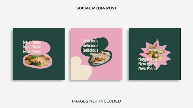 Vector instagram post design food