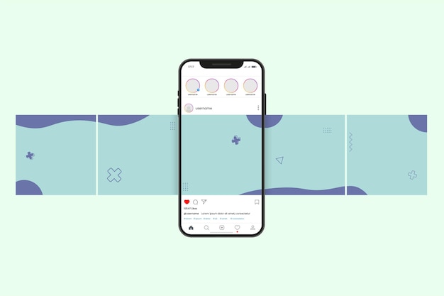 Instagram and social media carousel post template