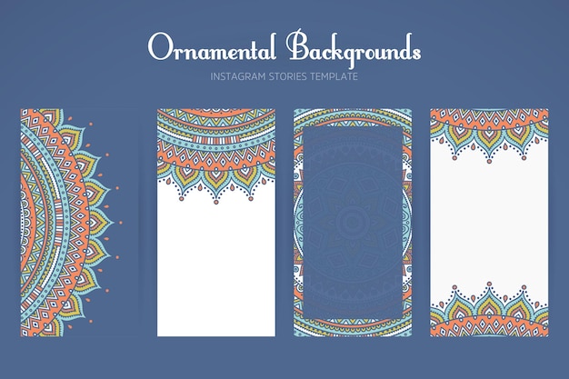 Instagram stories background collection with mandala