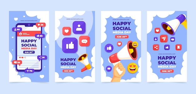 Instagram stories collection for social media day celebration