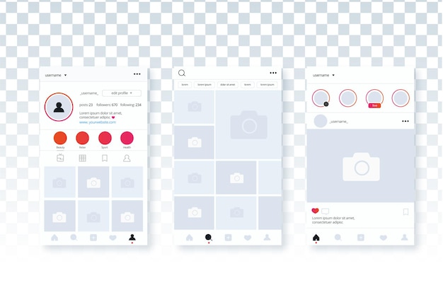 Instagram stories interface template