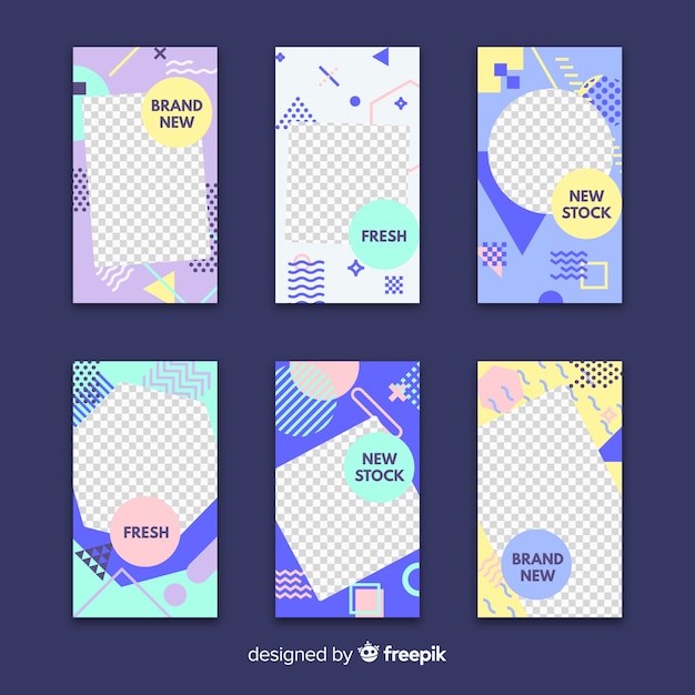 Vector instagram stories template