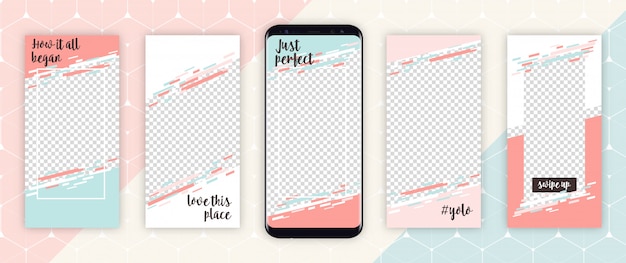 Vector instagram story pastel template