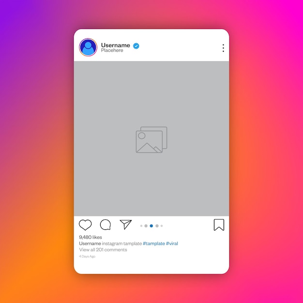 Vector instagram template social media mockup