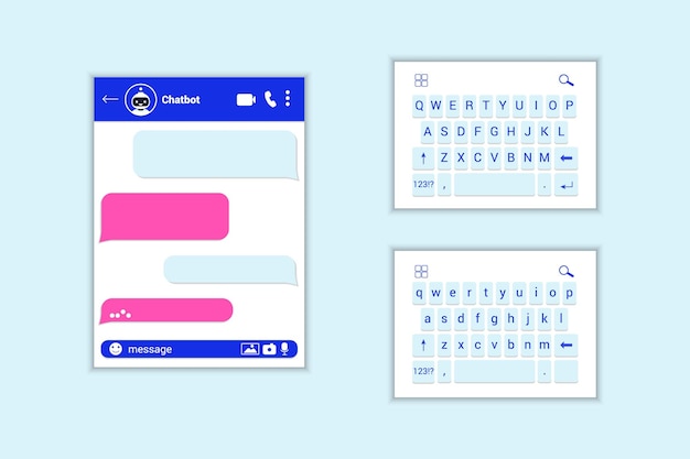 Vector interface smartphone chat vector template illustration messenger window