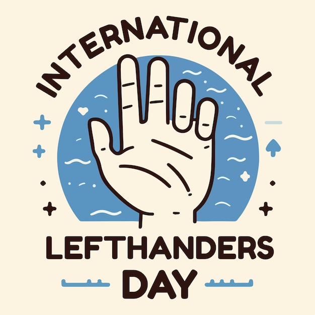 Vector international lefthanders day greetings vector