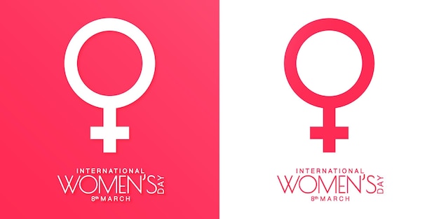 Vector international women's day background with female symbol