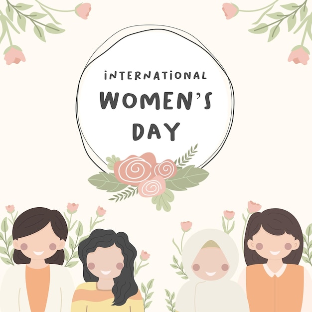 Vector international womens day vector flat illustration