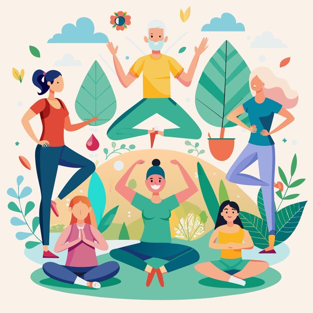 Vector international yoga day