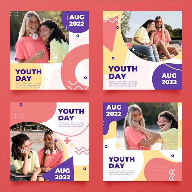 International youth day post collection with photo