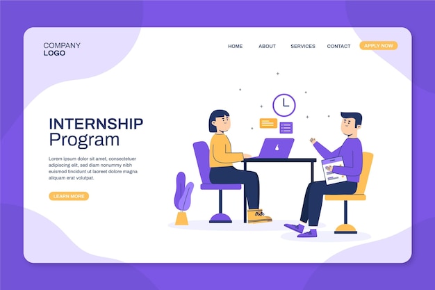 Internship job landing page