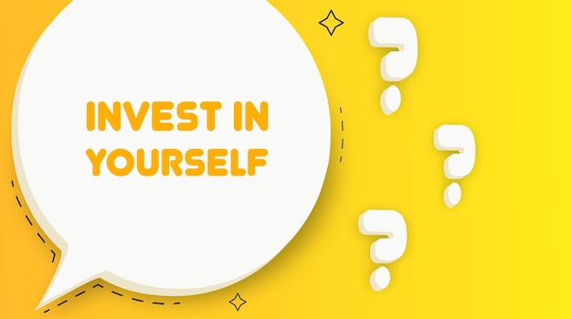 Invest in yourself banner Speech bubble with Invest in yourself text Business concept 2d illustration Pop art style Vector line icon for Business