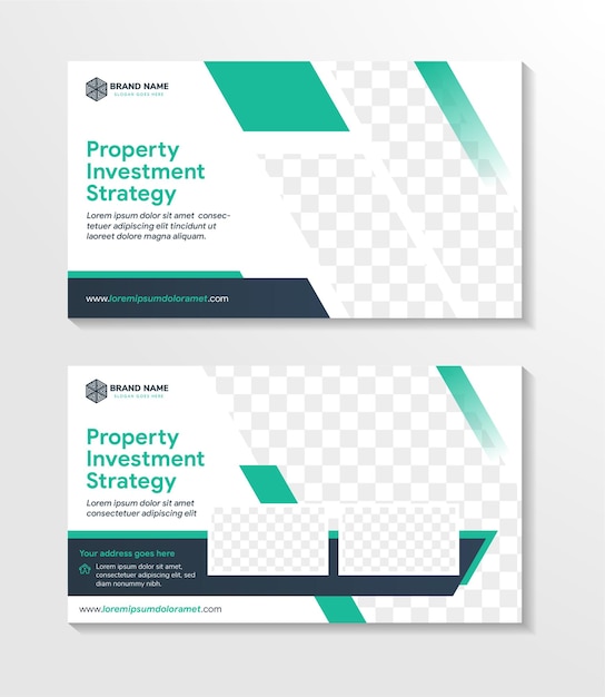 Vector investment horizontal brochure template layout design magazine mockup layout with photo space