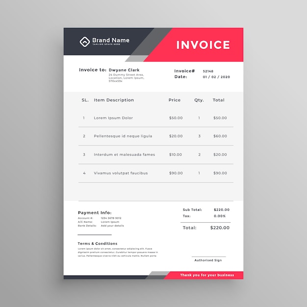 invoice creative modern invoice template design