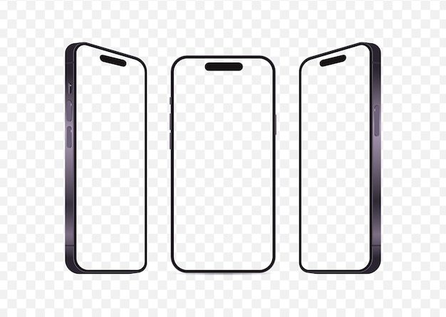 Iphone 14 pro, pro max. mock-up screen iphone and side iphone. vector illustration
