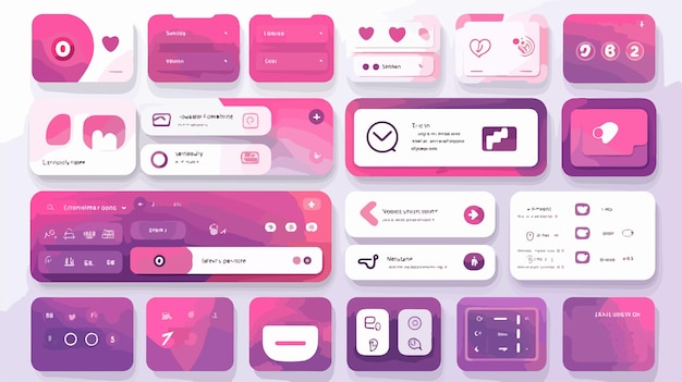 Vector isolated social media templates user interface