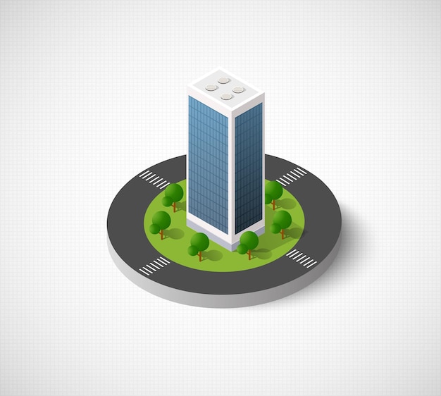 Isometric city icon