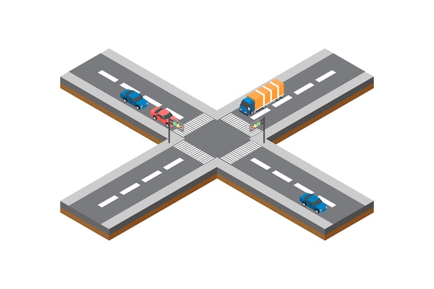 Vector isometric crossroads