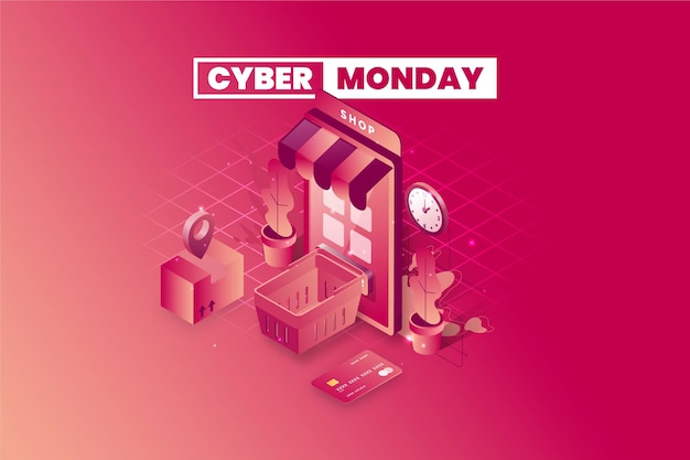 Isometric cyber monday background