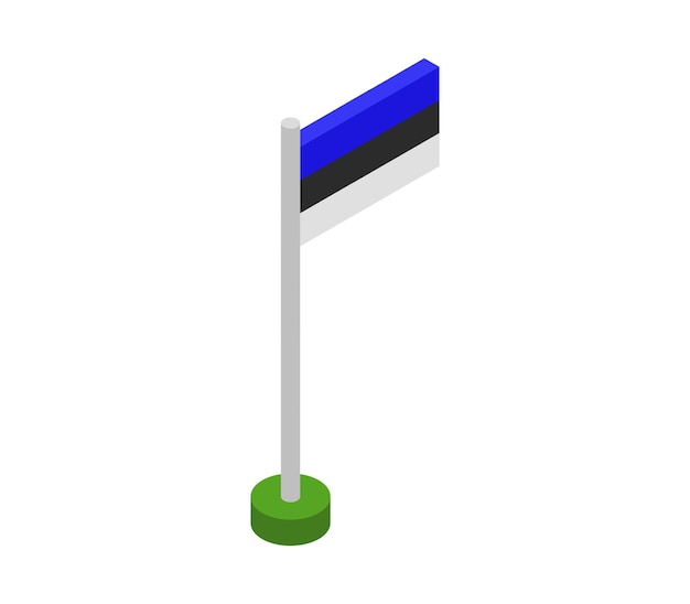 Isometric estonia flag