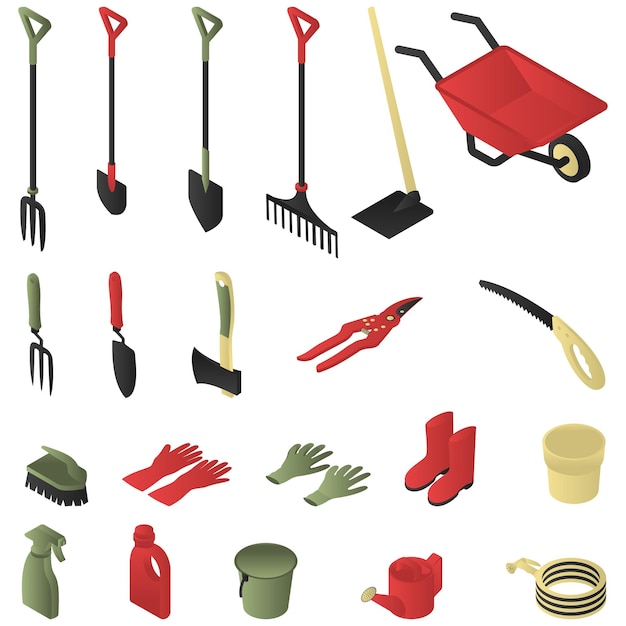 Isometric Gardening Tools