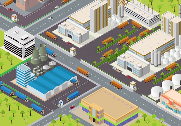 Isometric industrial area