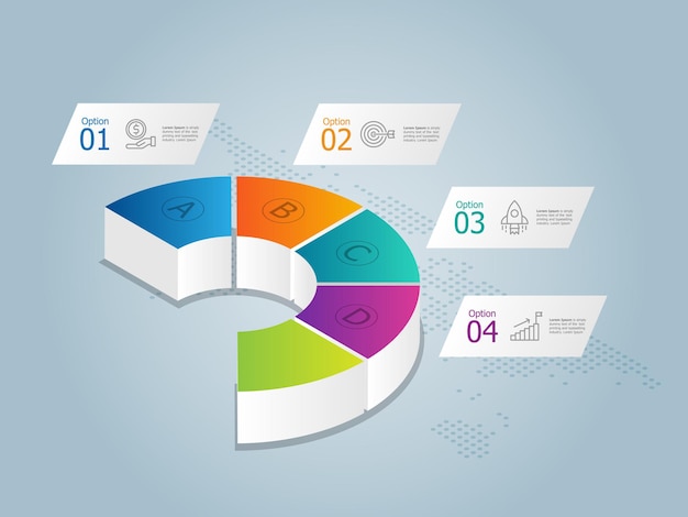 Isometric infographics timeline presentation