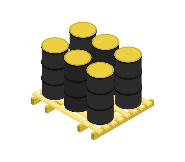 Isometric oil barrels