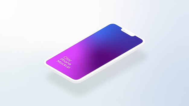 Isometric Phone Clay Mockup