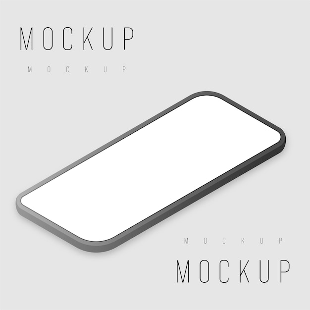 Vector isometric phone mockup on white background. vector illustration