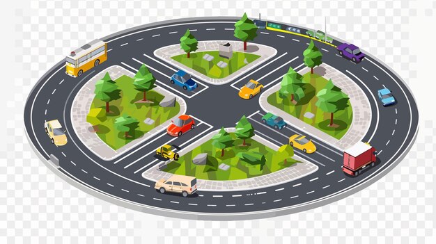 Vector isometric road circle one collection of rings