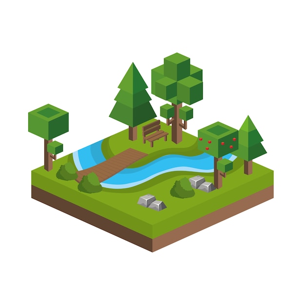 Isometric trees and river design