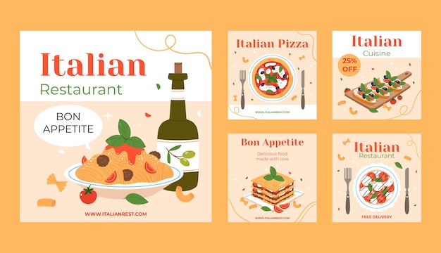 Vector italian restaurant template design