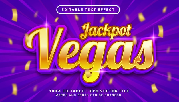 jackpot vegas 3d text effect and editable text effect