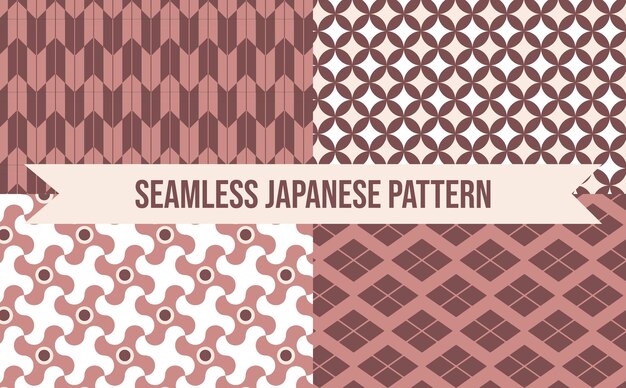 Vector japanese seamless pattern red