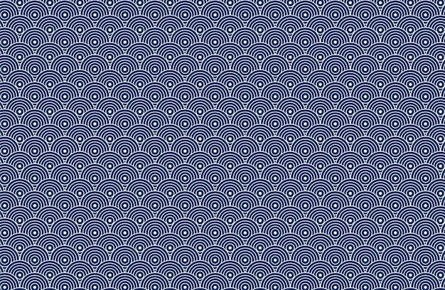 Vector japanese style blue color seamless pattern