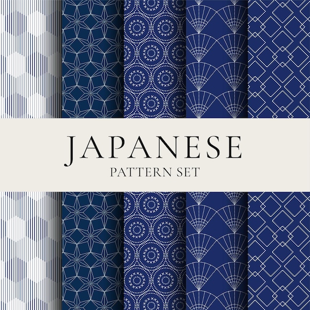 Japaneseinspired pattern white and blue colour